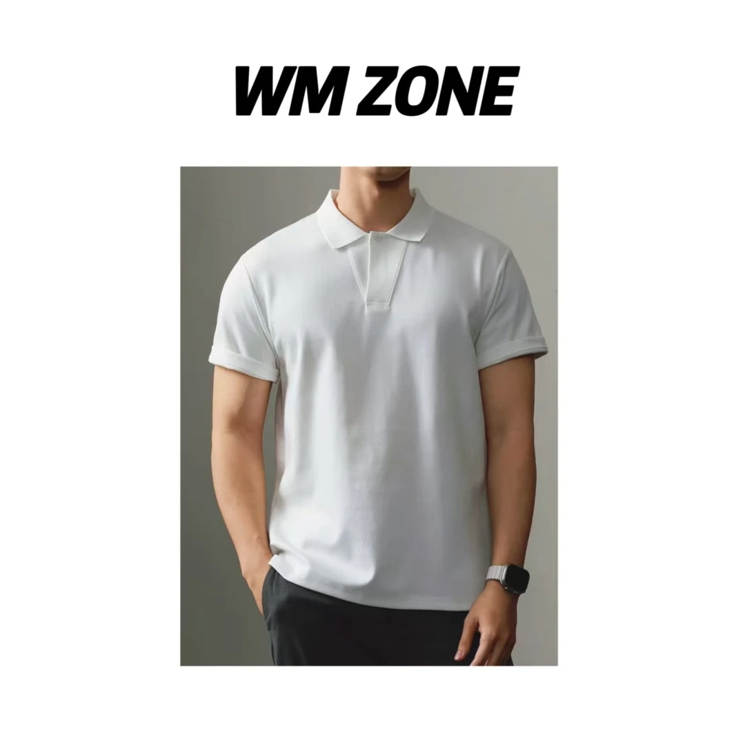 虎儿 3644 老钱风斜缝设计POLO领短袖