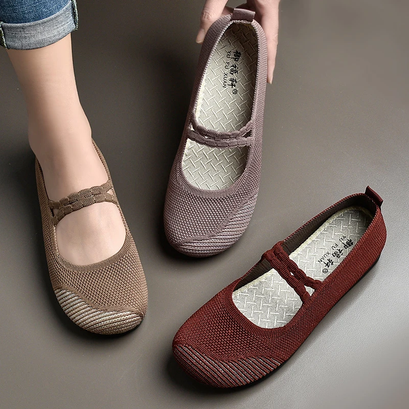 透气单鞋防滑布鞋久站不累妈妈鞋女鞋软底休闲鞋子