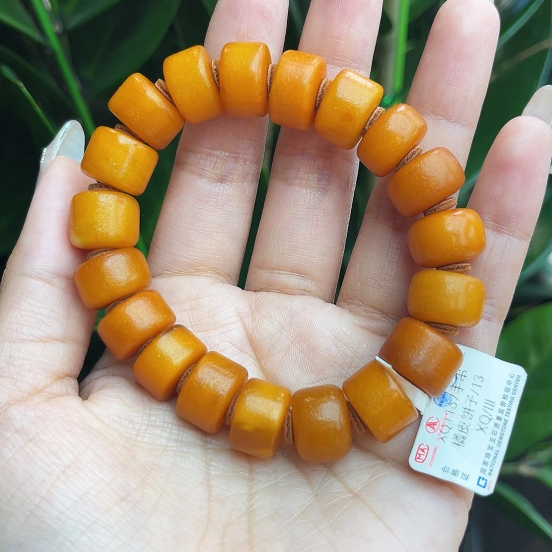 未镶嵌琥珀手链13m橘皮老蜡