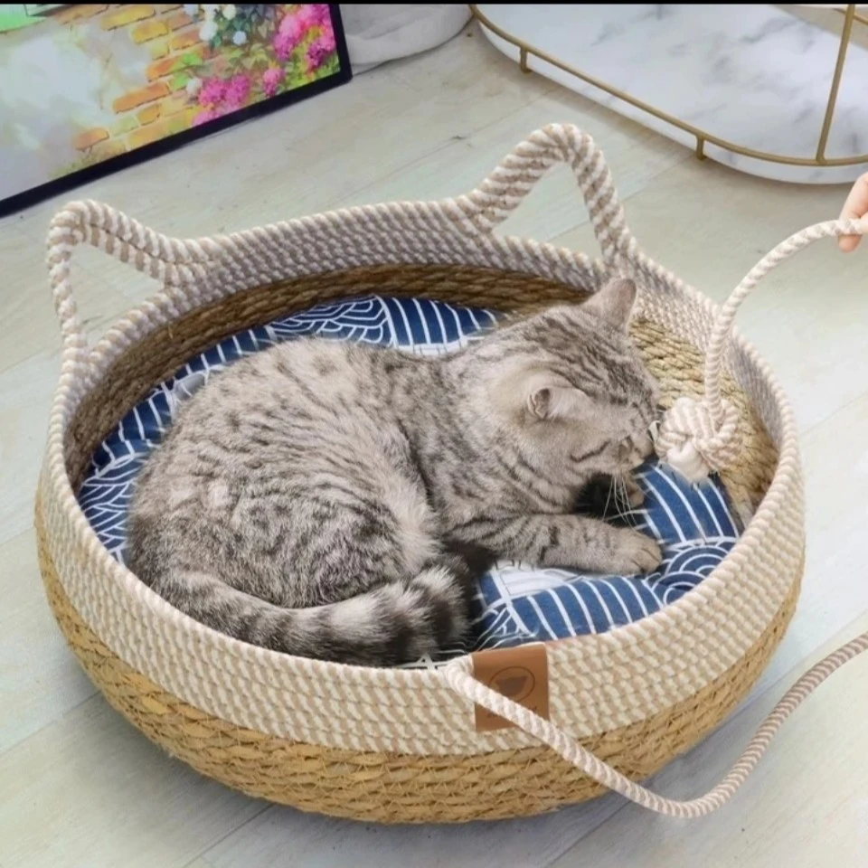 四季通用藤编猫窝狗窝柔软耐磨耐抓可机洗宠物用品