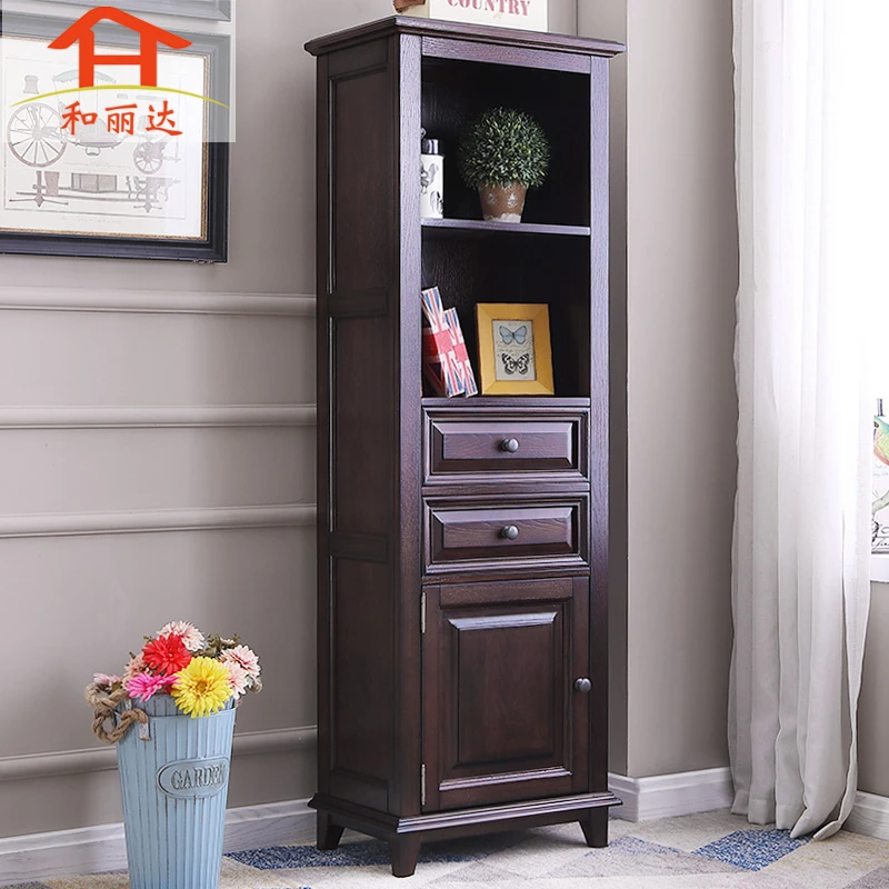 （西雅图）纯实木高立柜边柜酒柜书柜单门饰柜组合美式乡村风格