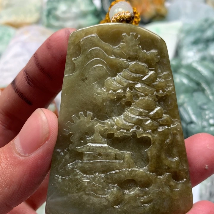 翡翠未镶嵌颈饰保真天然a货翡翠