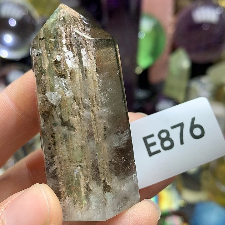 水晶天然水晶幽灵原石摆件柱子未镶嵌