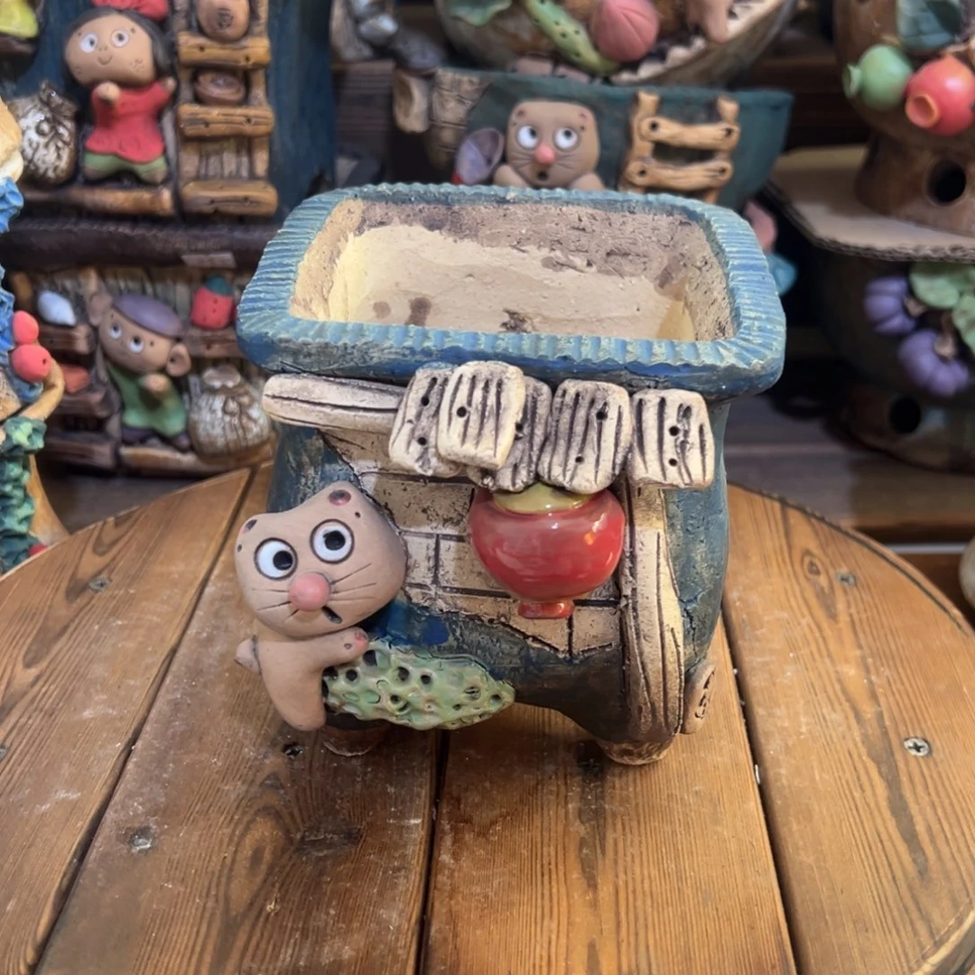 红陶嘻哈多肉花盆