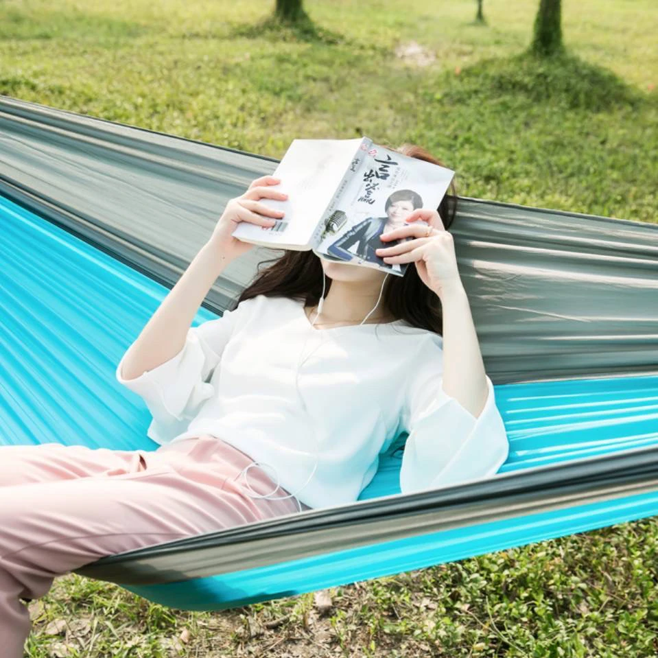 单双人吊床冰丝尼龙面料透气性好