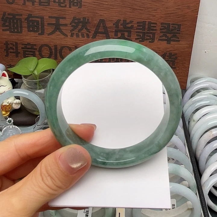 翡翠未镶嵌手镯55.3正圈