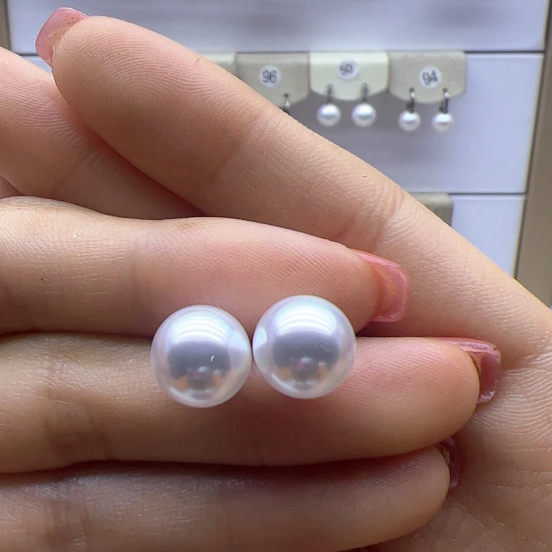 银S925镶嵌淡水珍珠耳饰