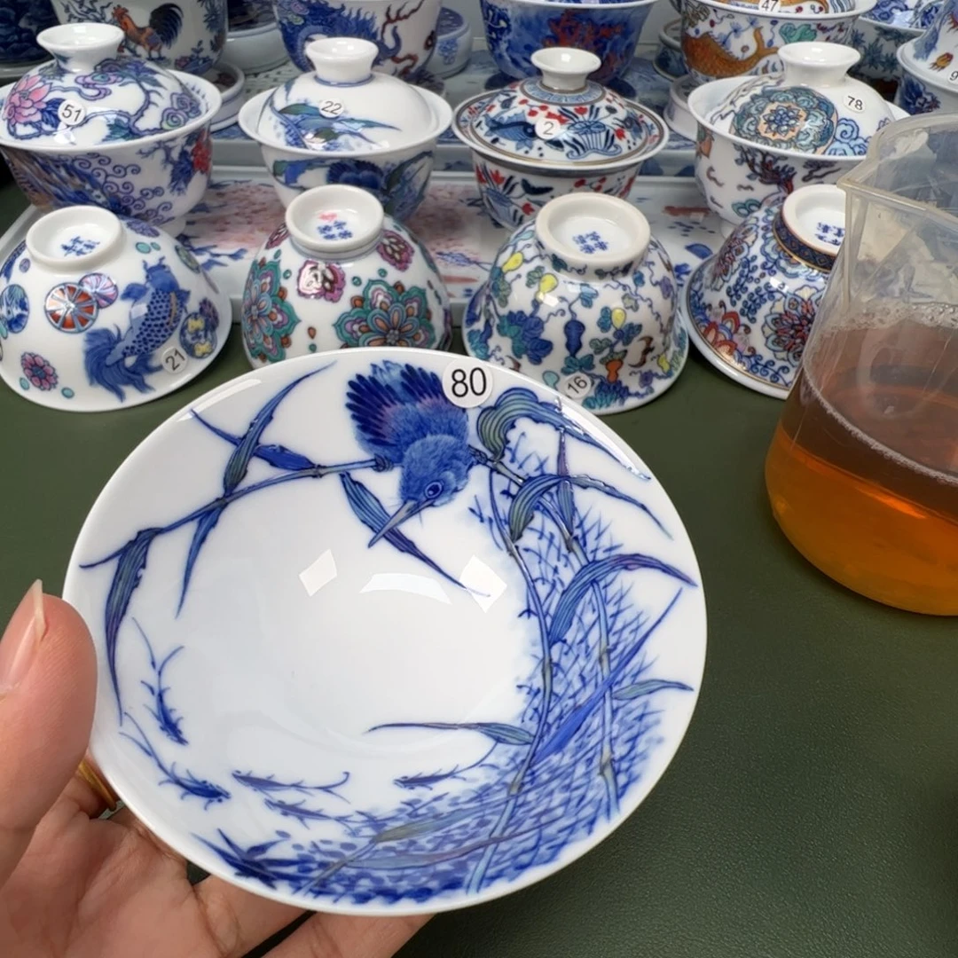 陶瓷景德镇纯手工纯手绘茶具木木80