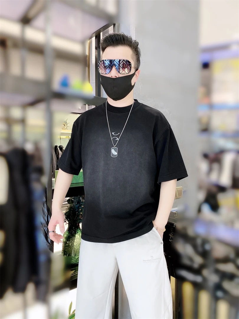 夏季男士时尚宽松短袖韩版个性高品质百搭半袖帅气圆领大码宽松