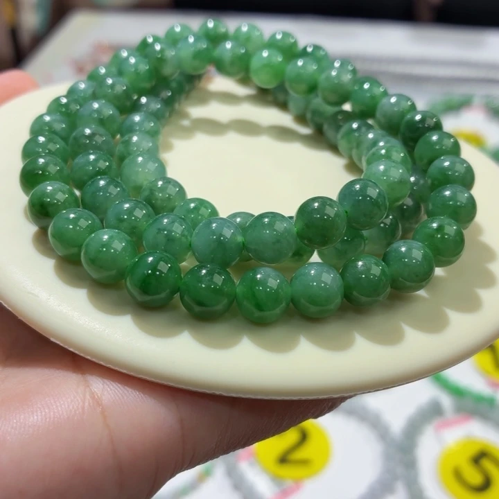 未镶嵌手链翡翠冰胶绿飘卡8.2