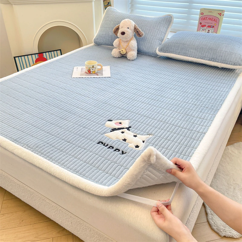 冬季加厚牛奶绒床垫床褥床护垫宿舍珊瑚绒床盖床单被褥铺底软垫子