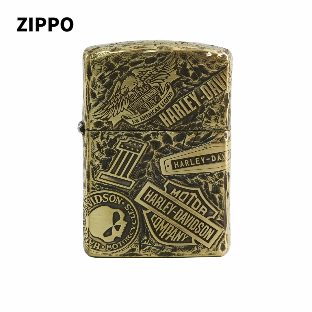 ZIPPO/之宝【哈雷十一章】戴维森立体浮雕黄铜盔甲打火机DY小宇