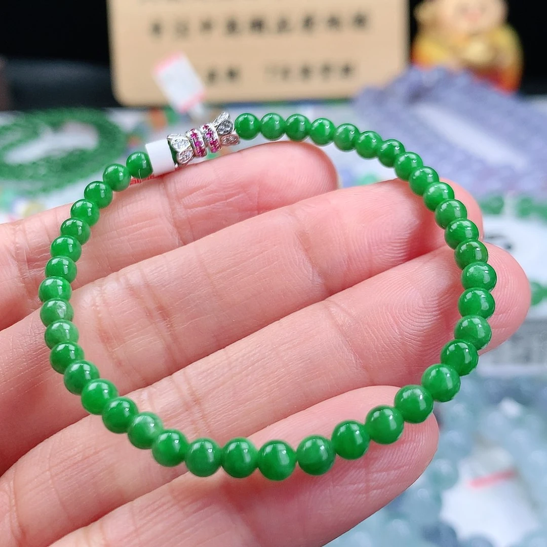 翡翠手链未镶嵌达卡3.9mm
