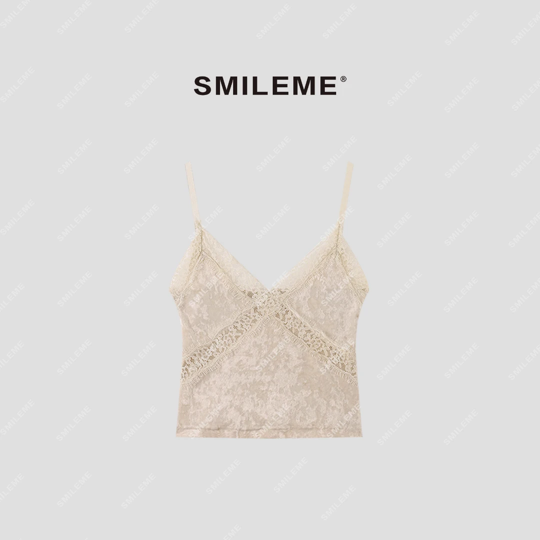 SMILEME【依尔清水】四季款休闲风法式修身蕾丝背心吊带MG00825410
