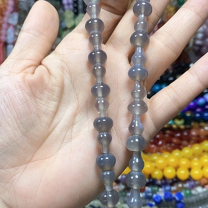 未镶嵌玛瑙/玉髓珠宝半成品玛瑙葫芦卡10*18mm