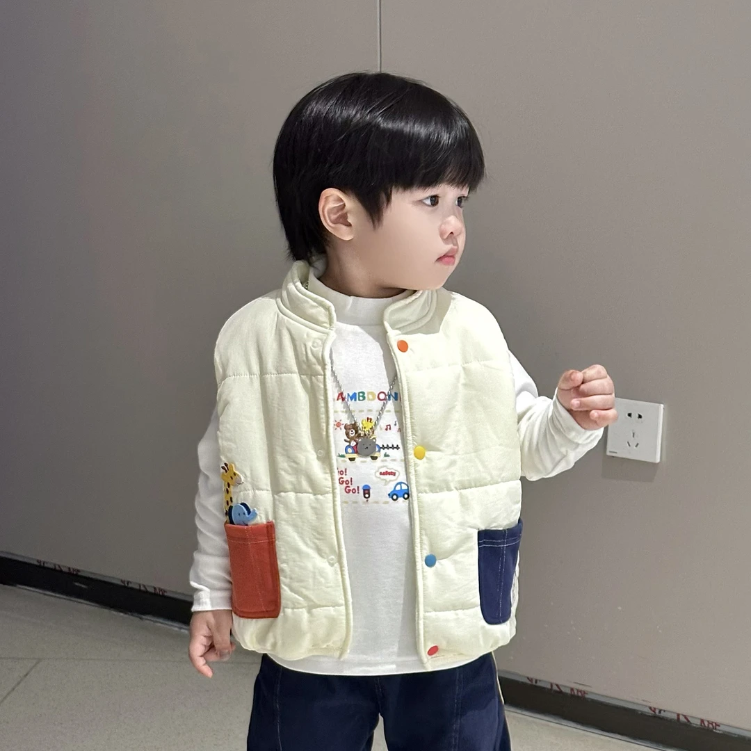 儿童棉马夹加绒加厚25年秋冬儿童马甲宝宝保暖马甲童装