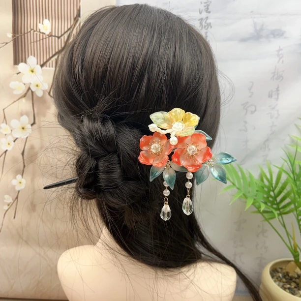 041柠芳秋原创琉璃木簪汉服发饰头饰流苏配饰古风