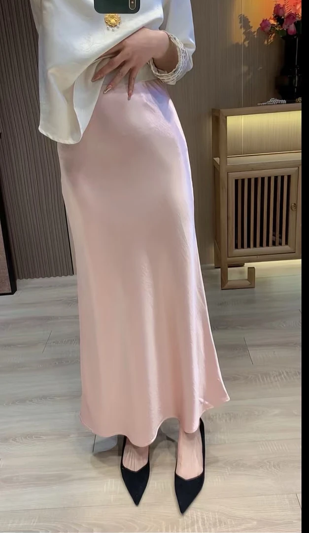 【大碗】新中式穿搭加厚缎面丝滑半身裙2024松紧高腰显瘦包臀鱼尾裙