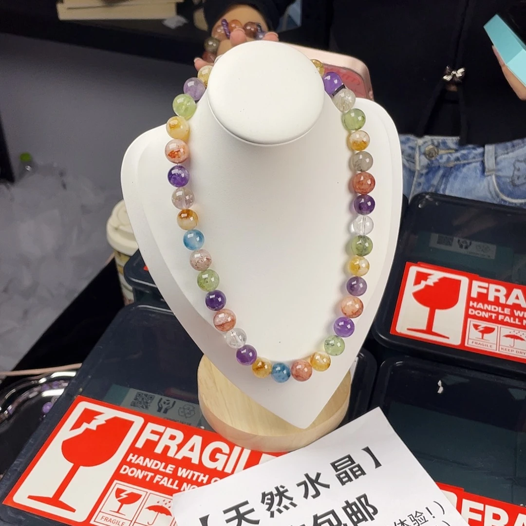 水晶手串银S925镀金镶嵌