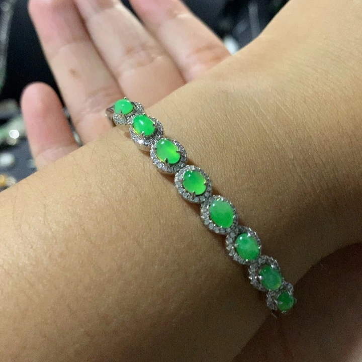 翡翠银S925镶嵌戒指