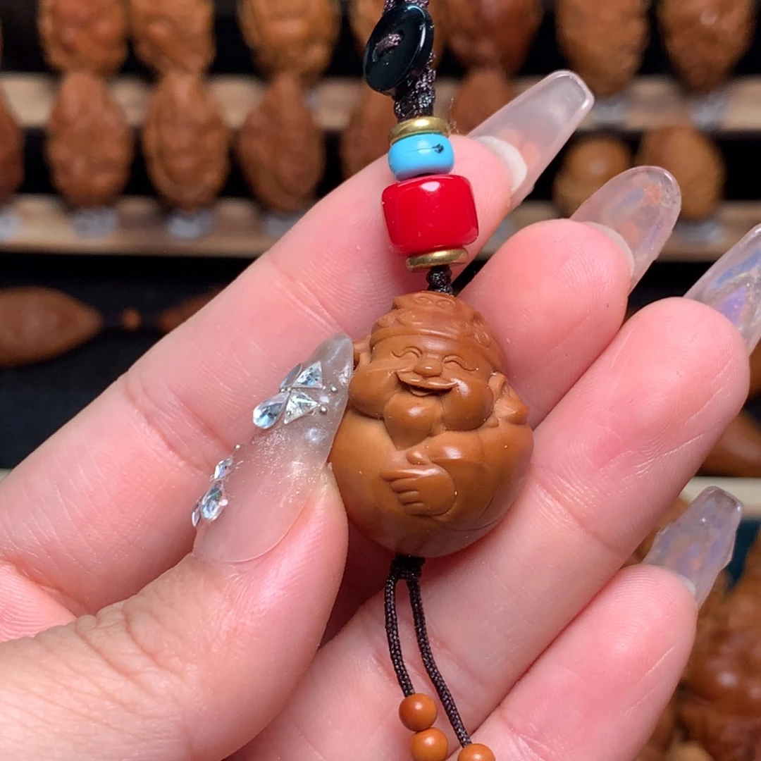 把件橄榄核小财神