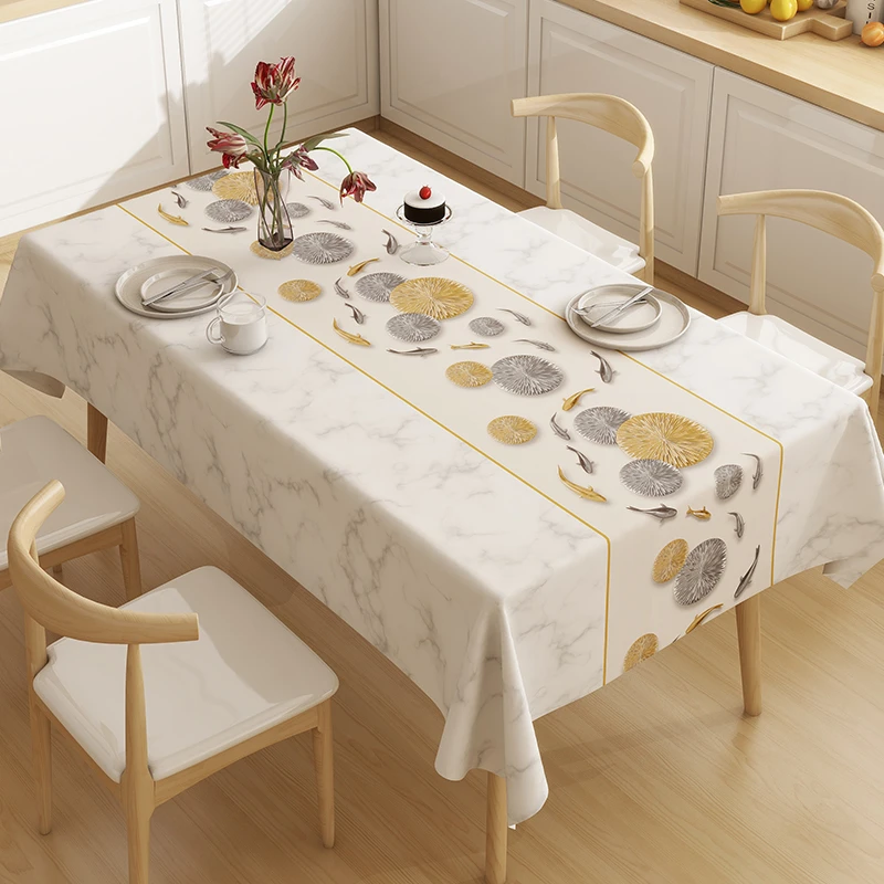 轻奢高级感桌布防水防油免洗防烫餐桌布艺台布长方形2025新款桌垫