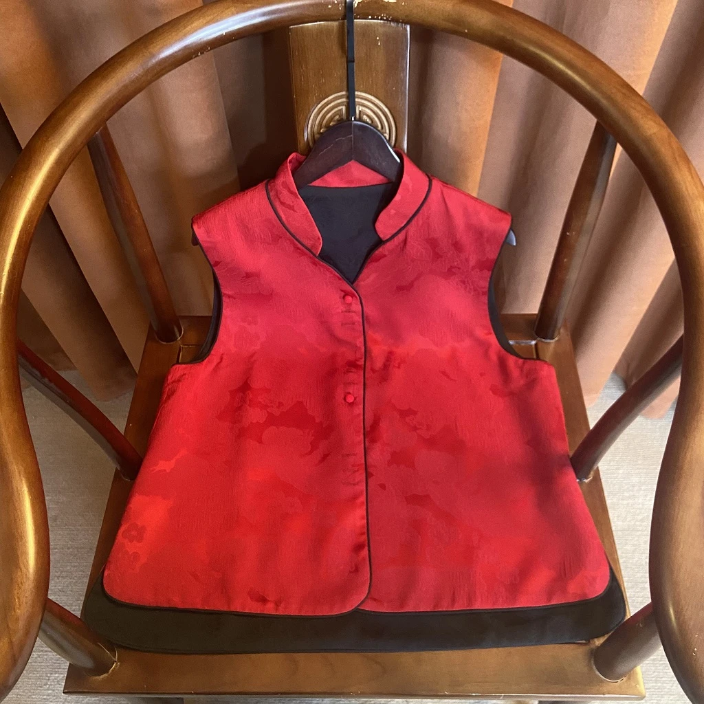 【介羽】新中式国风气质中式复古百搭重工休闲国潮时尚秋季织花马甲