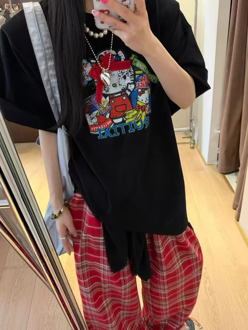 东ROOM韩版宽松显瘦百搭休闲短袖女款爆款休闲衣服禅意气质款女装