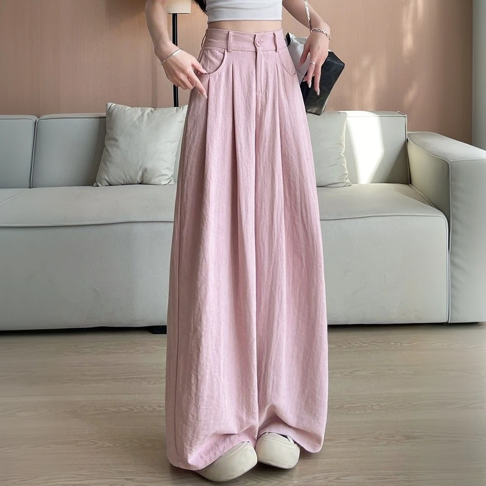 山本奶芙裤女春秋季防晒高腰显瘦直筒裤2025新款舒适阔腿休闲裤子