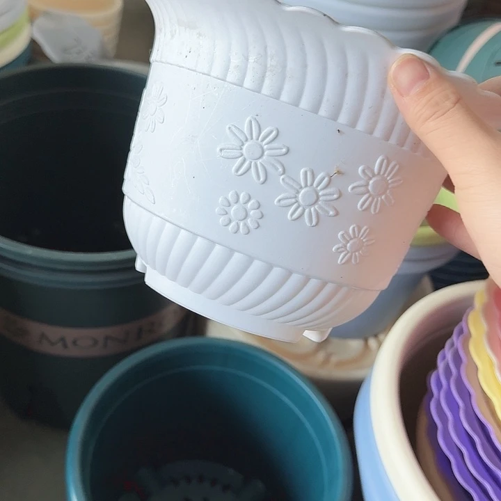 特大莲花盆白色无孔5个无托
