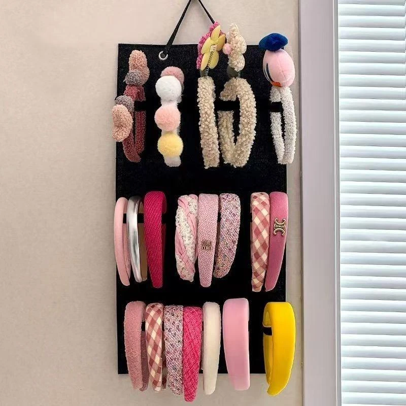 发箍收纳神器壁挂大容量上墙儿童发箍饰品挂袋家用眼镜发饰架r