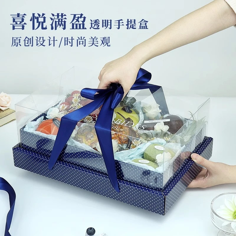 水果礼盒高档包装盒通用款混搭花艺水果透明礼品盒包装纸箱定制