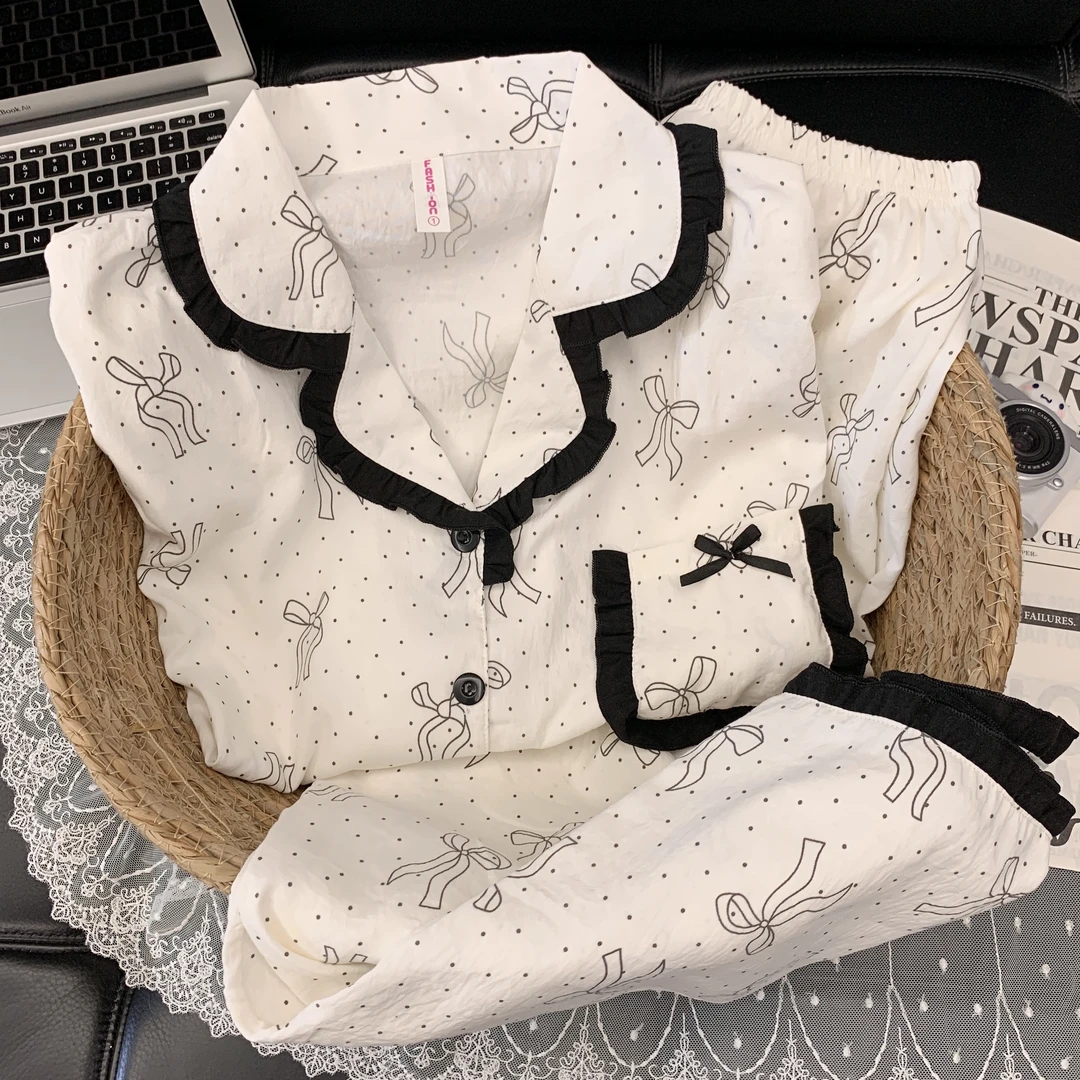 【长袖多款可选】春秋季云朵绵睡衣女两件套家居服卡通睡衣套装