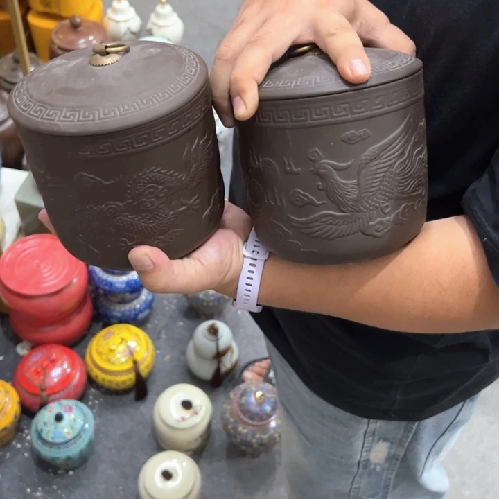 瑕疵福利品陶瓷茶叶罐介意勿拍