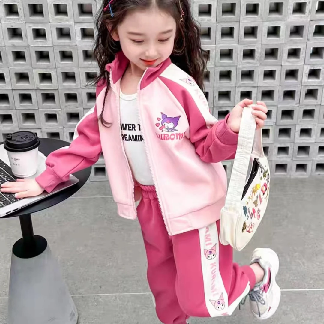 28050套装亮片变脸卡通百搭女童库洛米洋气炸街套装卫衣裤