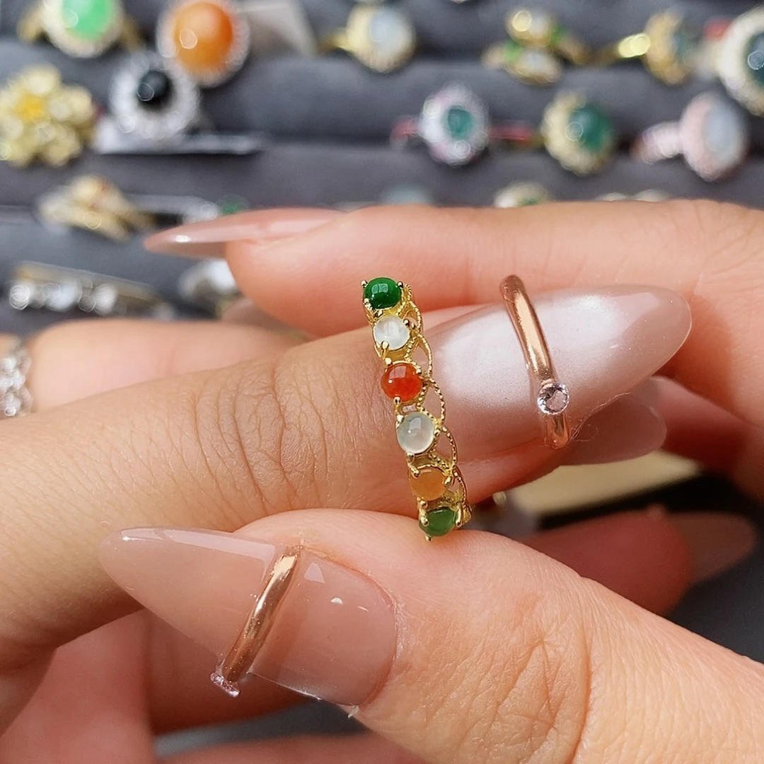 翡翠戒指银S925镶嵌胖**嘟111111