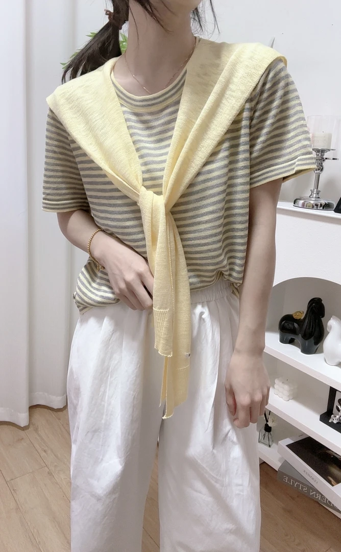 春秋款休闲百搭披肩针织衫