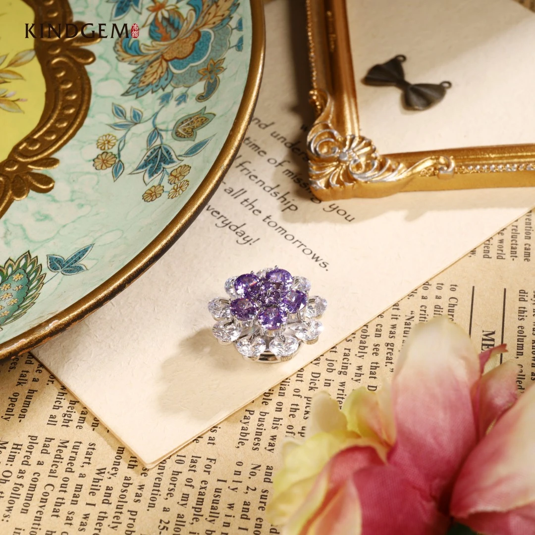 铜合金合成锆石胸针 【Lisa Nik】美·镶嵌时尚胸针 AB57XIPC-28194