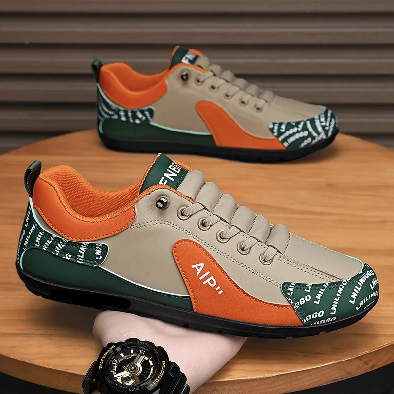 【多巴胺穿搭】2025男士秋季新款舒适轻便豆豆鞋皮面防滑耐磨休闲鞋