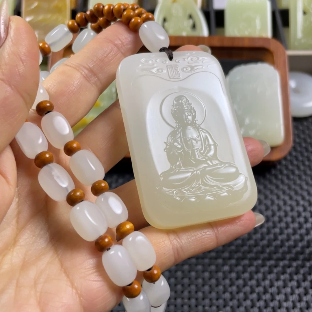 石材一物一拍观音挂件