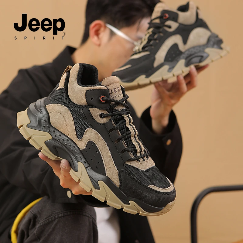 JEEPSPIRIT吉普秋季新款户外鞋男士鞋防滑耐磨登山徒步男休闲鞋