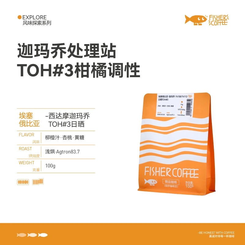 Fisher啡舍 埃塞俄比亚日晒西达摩迦玛乔TOH#3 手冲咖啡豆100g