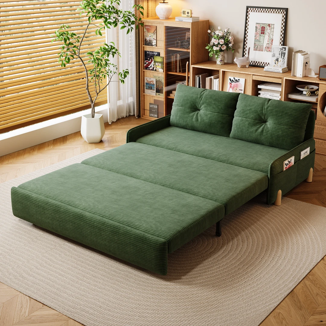 多功能新款灯芯绒沙发床奶油一体小户型客厅公寓可折叠储物两用床