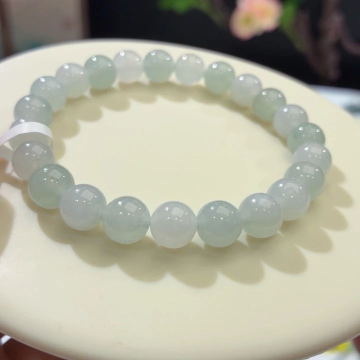 翡翠未镶嵌手链冰胶马卡龙卡8.3