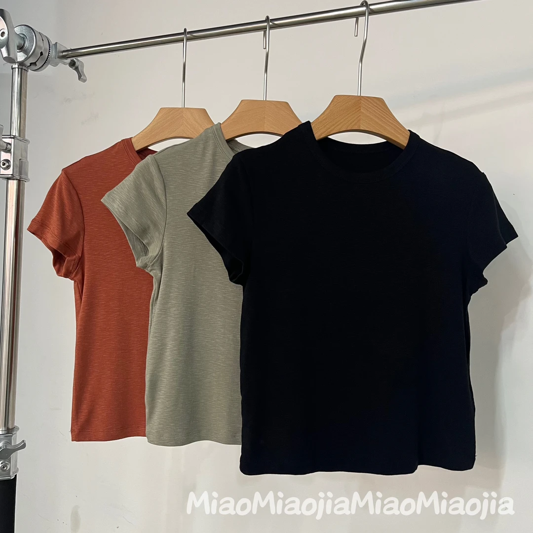 /苗苗家/『柔软T』简约休闲百搭显瘦圆领短袖T