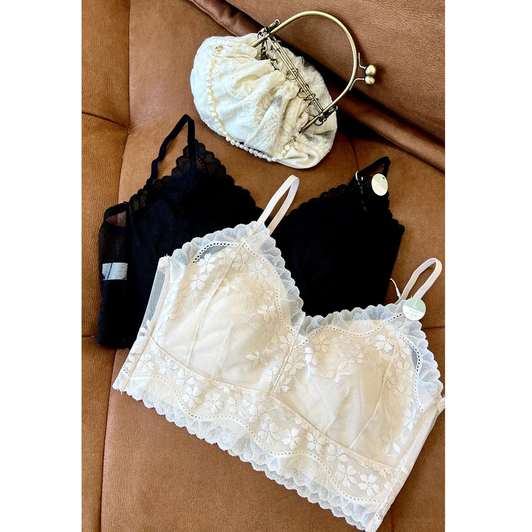 ZIZAI  三色v领蕾丝无痕带胸垫美背内衣NY059