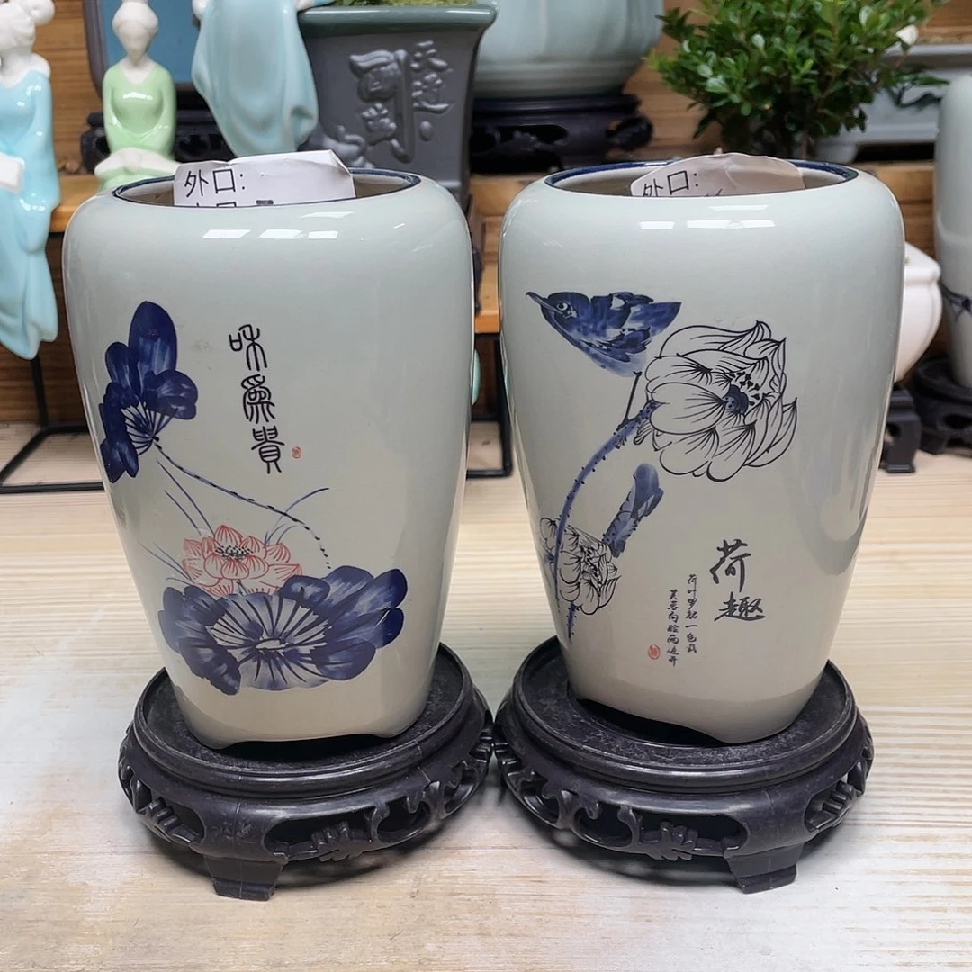 紫砂花盆陶瓷艺术花盆陶瓷