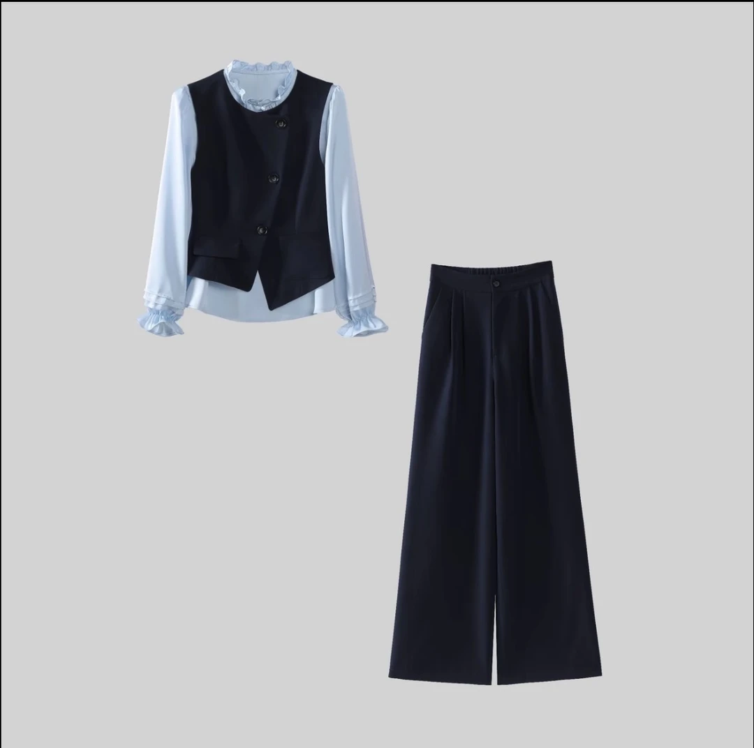 W219 新款轻熟风休闲风INS风森系时尚套装套装小香风气质减龄