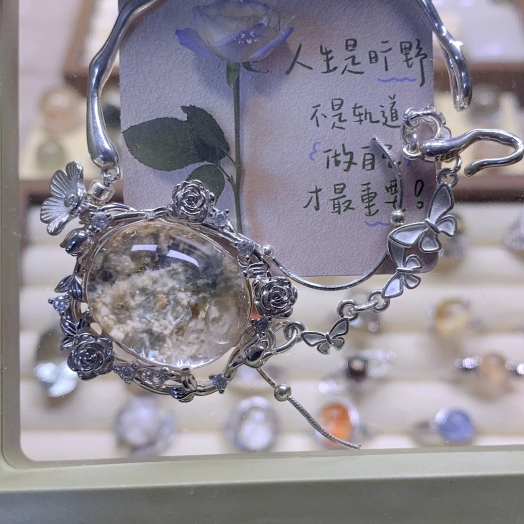 颈饰银S925镶嵌水晶，