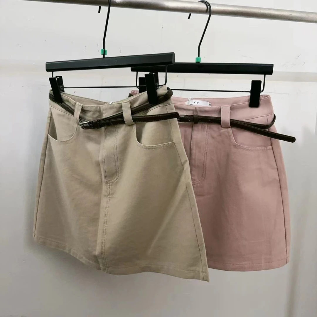 【ARONG阿荣家】短裙77777-粉色卡其色-SML-XL